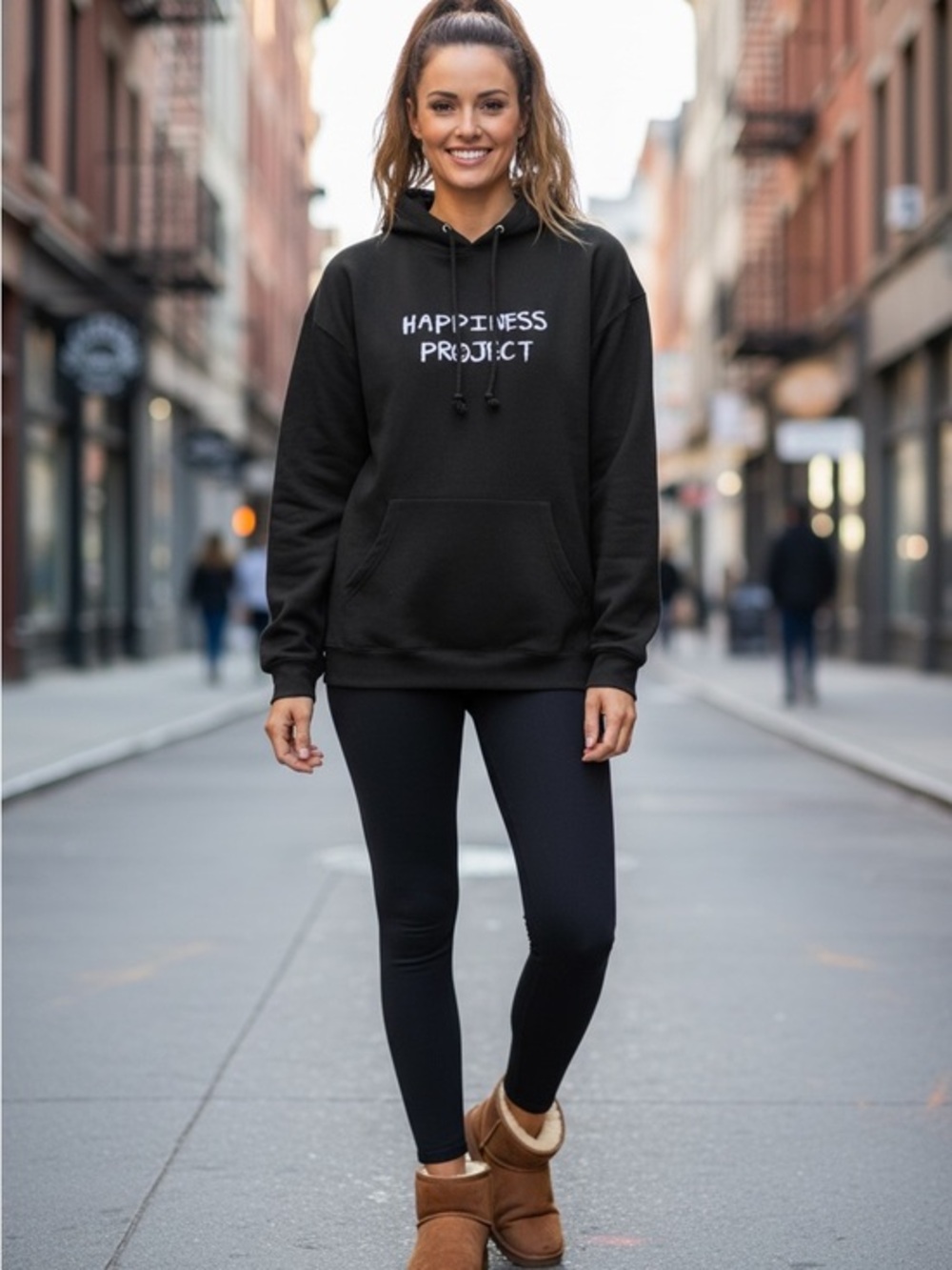 Happiness Project Black Hoodie